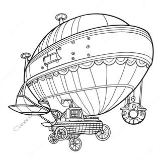 Steampunk Airship Adventure Coloring Page 5371-4271