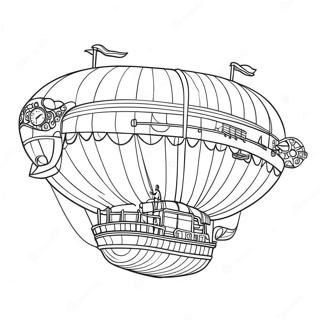 Steampunk Airship Adventure Coloring Page 5371-4272