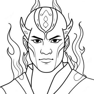 Zuko With Blue Flames Coloring Page 53734-42513