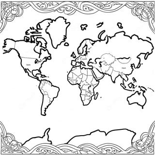 Map Of The World Coloring Page 5380-4279