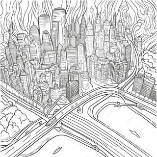 Detailed City Map Coloring Page 5381-4294