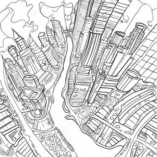 Detailed City Map Coloring Page 5381-4296