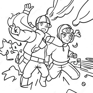 Fire Force Heroes In Action Coloring Page 53854-42617