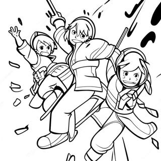 Fire Force Heroes In Action Coloring Page 53854-42619