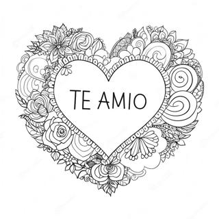 Te Amo Heart Coloring Page 53893-42631