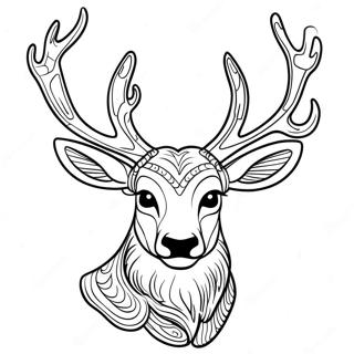 Deer Head Silhouette Coloring Page 53923-42664