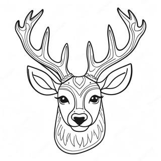 Majestic Deer Head Coloring Page 53924-42659