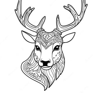 Majestic Deer Head Coloring Page 53924-42660