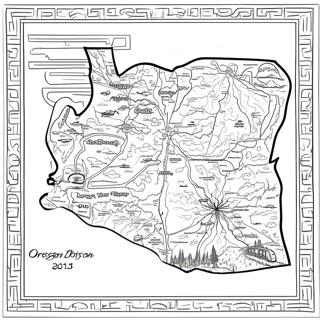 Oregon Staatskarte Ausmalbild 54003-42740