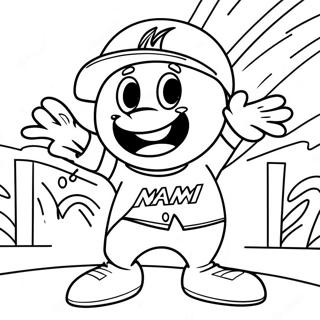 Miami Marlins Mascot Coloring Page 54054-42761