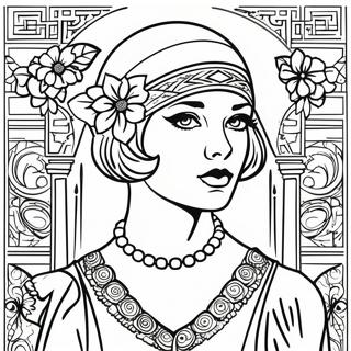 1920s Flapper Girl Coloring Page 54063-42770