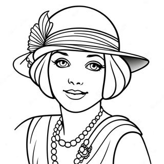 1920s Flapper Girl Coloring Page 54063-42771