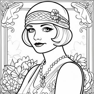 1920s Flapper Girl Coloring Page 54063-42772