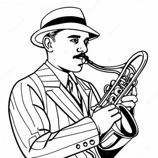 1920s Jazz Musician Coloring Page 54064-42765