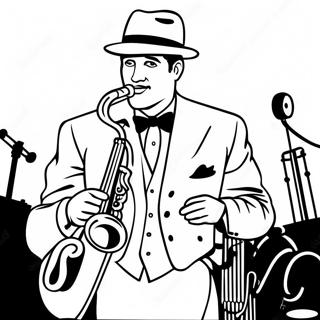 1920s Jazz Musician Coloring Page 54064-42766