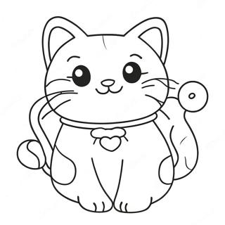 Cute Candy Cat In A Playful Pose Coloring Page 54074-42777