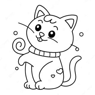 Cute Candy Cat In A Playful Pose Coloring Page 54074-42780