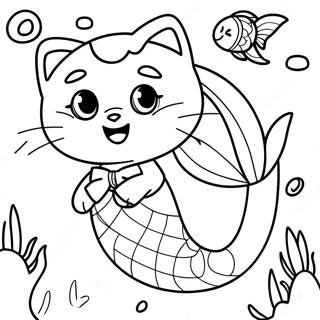 Mermaid Cat Underwater Adventure Coloring Page 5410-4298