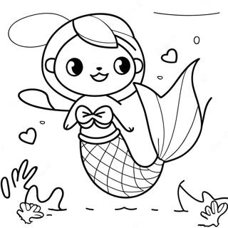 Mermaid Cat Underwater Adventure Coloring Page 5410-4299