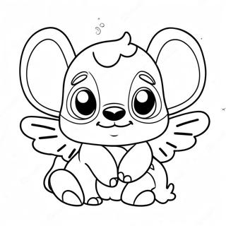 Cute Stitch And Angel Coloring Page 541-433