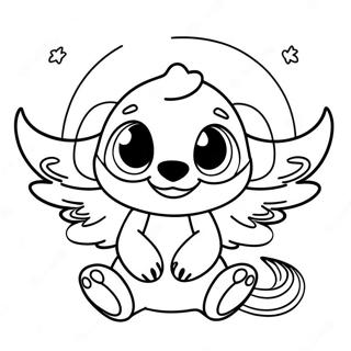 Cute Stitch And Angel Coloring Page 541-435