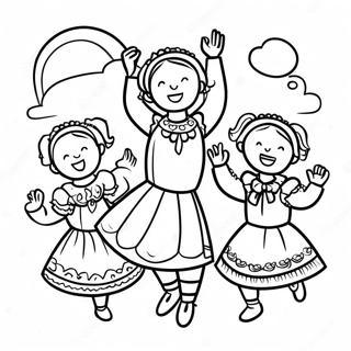 Traditional Polish Folk Dance Coloring Page 54214-42905