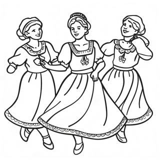 Traditional Polish Folk Dance Coloring Page 54214-42906