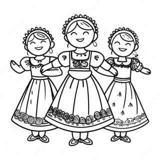 Traditional Polish Folk Dance Coloring Page 54214-42907