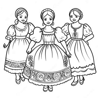 Traditional Polish Folk Dance Coloring Page 54214-42908