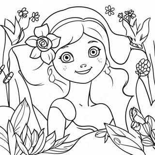 Flora In Enchanted Garden Coloring Page 54254-42914