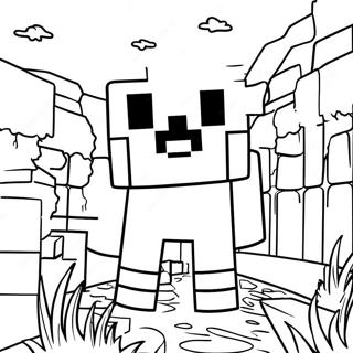 Adventurous Minecraft Creeper Coloring Page 54294-42946