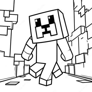 Adventurous Minecraft Creeper Coloring Page 54294-42947