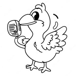 Big Bird Singing Cheerful Song Coloring Page 54324-42977