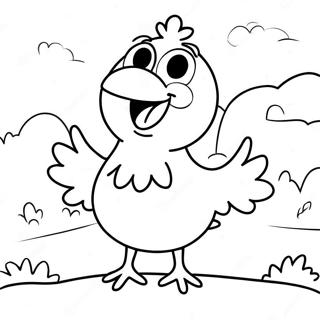 Big Bird Singing Cheerful Song Coloring Page 54324-42979