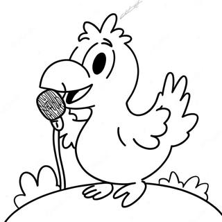 Big Bird Singing Cheerful Song Coloring Page 54324-42980