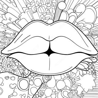 Pop Art Lips Coloring Pages