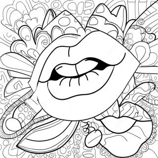 Bold Pop Art Lips Coloring Page 54344-43000