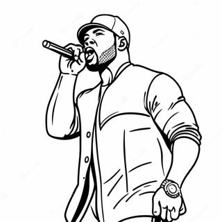 50 Cent Performing On Stage Coloring Page (54374-43022)