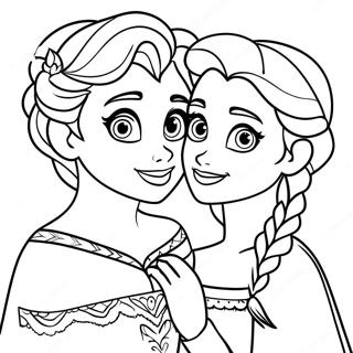 Elsa And Anna Birthday Celebration Coloring Page 54384-43027