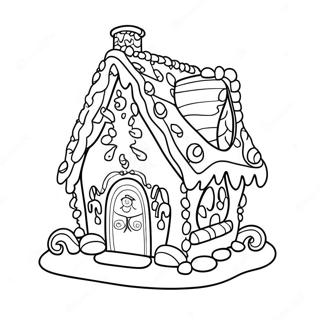 Christmas Gingerbread House Coloring Pages