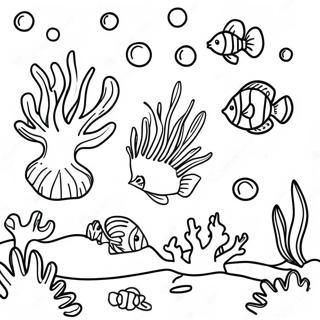 Colorful Coral Reef Scene Coloring Page 5441-4330