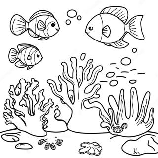 Colorful Coral Reef Scene Coloring Page 5441-4331