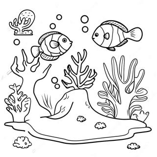 Colorful Coral Reef Scene Coloring Page 5441-4332