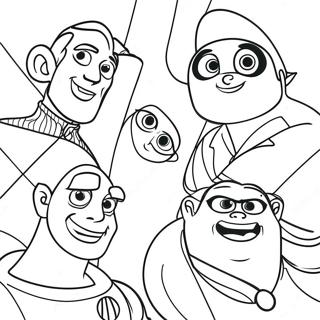 Animated Movie Characters Coloring Page 5451-4337