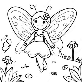 Butterfly Fairy In A Magical Garden Coloring Page 54573-43190