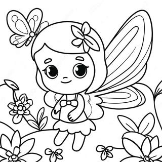 Butterfly Fairy In A Magical Garden Coloring Page 54573-43192