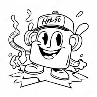 Hip Hop 90s Graffiti Art Coloring Page 54603-43195