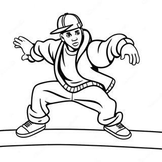 Hip Hop 90s Breakdancer Coloring Page 54604-43202