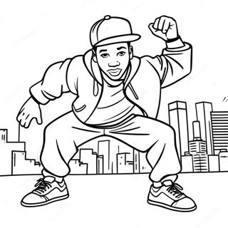 Hip Hop 90s Breakdancer Coloring Page 54604-43203