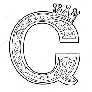 Cute Letter Q With A Crown Coloring Page 54744-43310